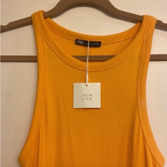 NWT ZARA Orange High Neck Midi Dress - Picture 3 of 4